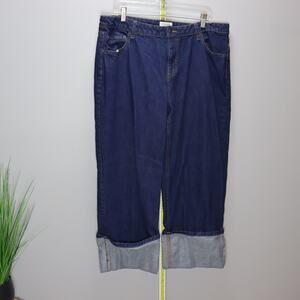 Kate Spade New York Dark Wash Wide Leg Cuffed Denim Pants Size 16